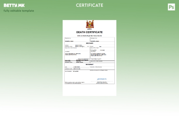 модерен стил на Хаваи Украина за смрт Шаблон за Word и PDF шаблон